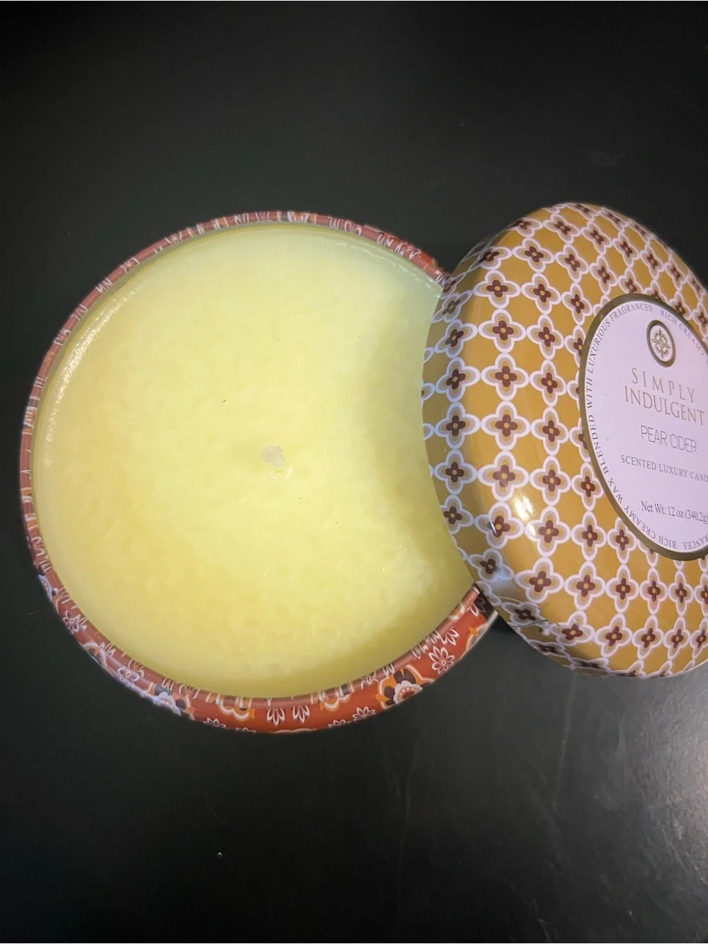Pear Cider Scented Luxury Candle — Gold Pattern